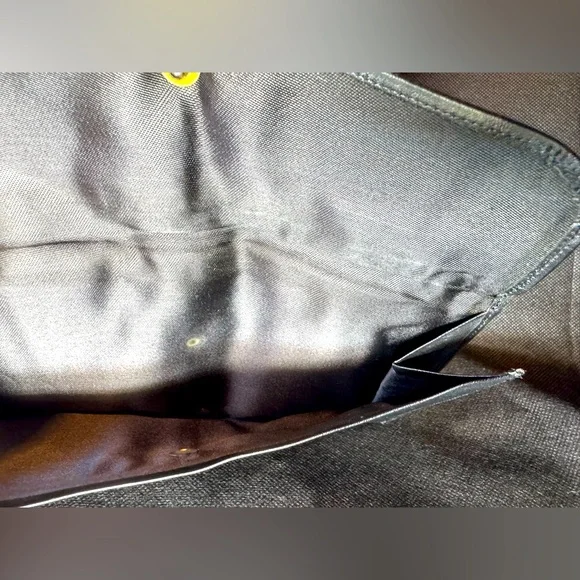 Yves Saint Laurent Clutch Vintage Lambskin Silk Lined Monogram 70s Rare YSL - Picture 10 of 12